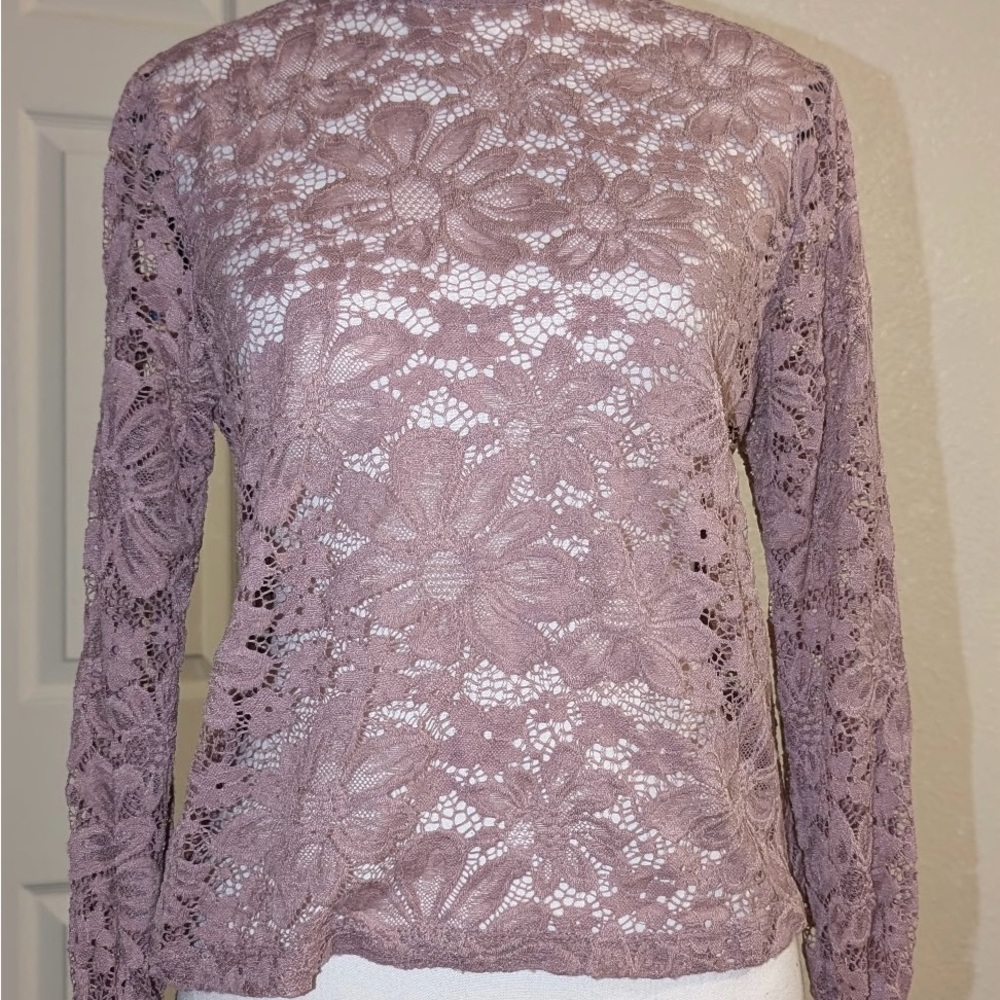 Urban Outfitters Lavender Lace Long Sleeve Top